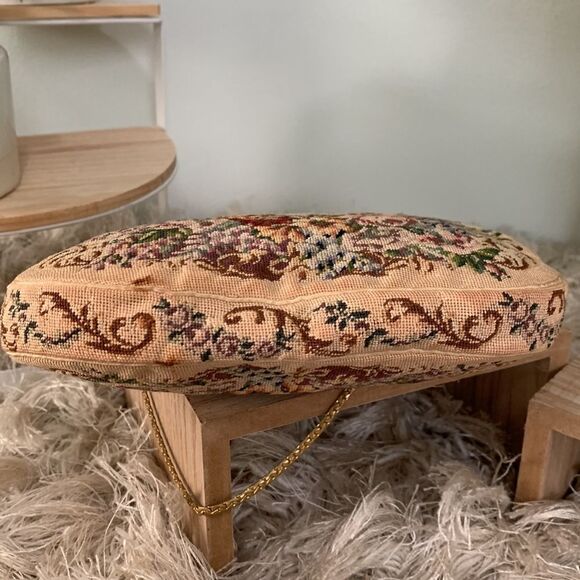 Vintage 1930's Jolles Made In Austria Floral Tapestry Evening Bag And Coin Purse - Picture 4 of 16